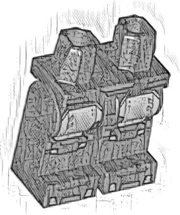 Hips and Legs with Large Light Bluish Gray Armor Plates, Black and Dark Bluish Gray Belt, Knees and Toe Outlines Pattern