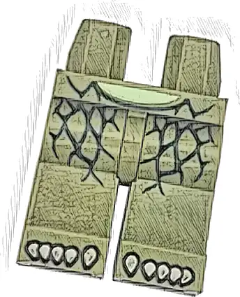 Hips and Legs with Yellowish Green Stomach, Dark Green Scales on Hips and Thighs and Tan Toes Pattern