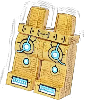 Hips and Legs with Gold, Medium Azure, and White Circuitry and Boot Tips Pattern