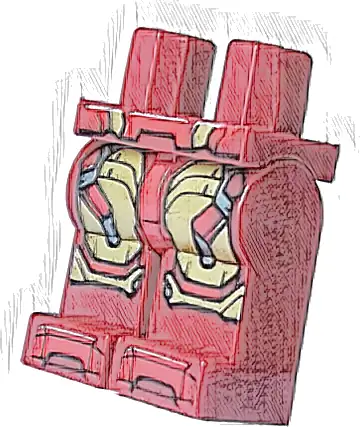 Hips and Legs with Iron Man Gold, Red and Silver Belt, Knee Plates and Boot Tips Pattern