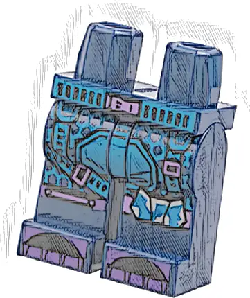 Hips and Legs with Dark Azure Belt, Mesh, Straps, Bright Pink Buckles and Dark Purple Toes Pattern