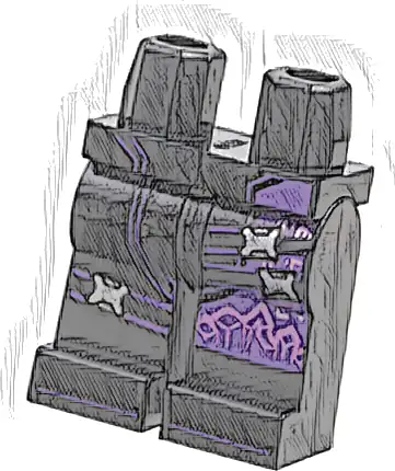 Hips and Legs with Dark Purple Lines and Left Side Panel, Silver Buckles and Dark Pink Streaks Pattern