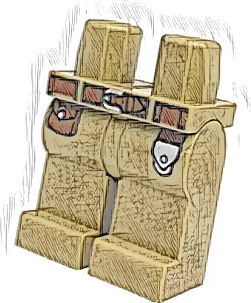 Hips and Legs with Reddish Brown Belt and Pouch, Silver Buckle and Ring Pattern