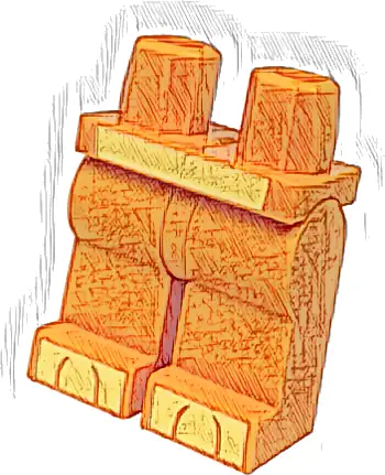 Hips and Legs with Bright Light Yellow Hips and Paws Pattern