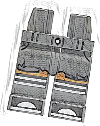 Hips and Legs with Belt Loops, Pockets and Button, Shorts Outline over Sienna Thighs, Black and White Stripes and Boot Tips Pattern