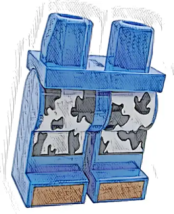 Hips and Legs with White Cowskin Chaps with Black Spots and Dark Orange Toes Pattern