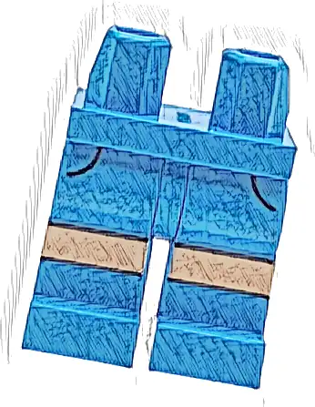 Hips and Legs with Black Pockets Outlines, Nougat Knees Pattern