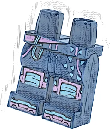 Hips and Legs with Metallic Pink and Metallic Light Blue Belt, Trim, Triangles, Knee Pads and Boot Tips Pattern