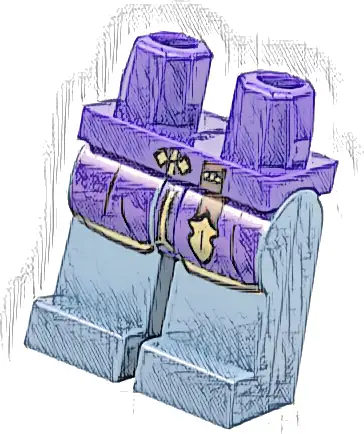 Hips and Sand Blue Legs with Dark Purple Coattails, Reddish Brown Belt and Gold Trim Pattern