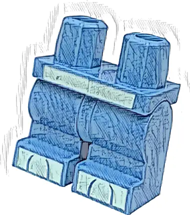 Hips and Medium Legs with Bright Light Blue Hips and Paws Pattern