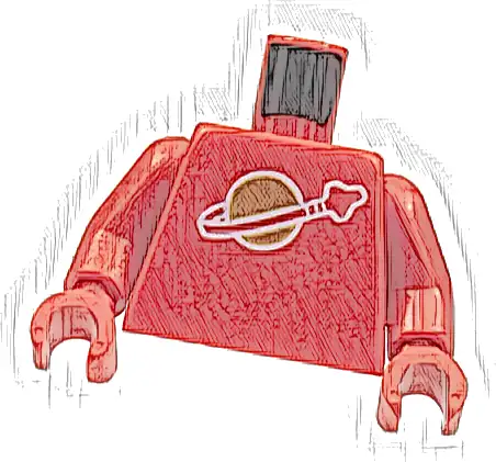 Torso Space Classic Moon Logo High on Torso Pattern, Inside with Ribs (second reissue) / Red Arms / Red Hands