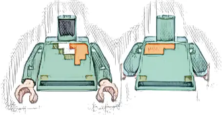 Torso Pixelated Shirt with Olive Green Collar and Dark Green Belt, Light Nougat Neck, Orange Hair Pattern / Sand Green Arms / Light Nougat Hands