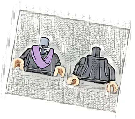 Torso Robe with Medium Lavender Sash, White Collar with Dark Blue Tie Pattern / Black Arms / Light Nougat Hands