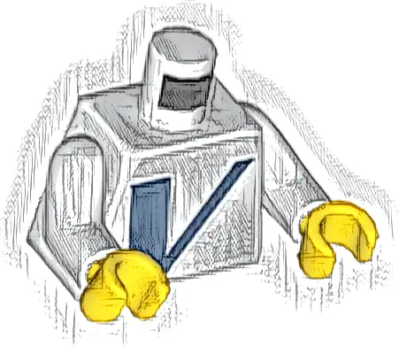 Torso with Dark Blue Capital Letter V (Vestas Logo) Pattern / White Arms / Yellow Hands