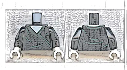 Torso Harry Potter Voldemort with Dark Green Robe Lines and Back Print Pattern / Black Arms / White Hands