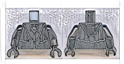 Torso Harry Potter Robe with Collar Pattern / Black Arms / Black Hands