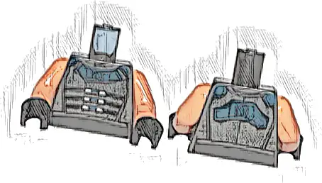 Torso SW Female Outline, Jumpsuit with Gray Armor Vest Pattern / Nougat Arms / Black Hands