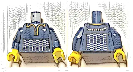 Torso Speed Champions with McLaren Logo Mesh Polo Shirt Pattern / Dark Blue Arms / Yellow Hands