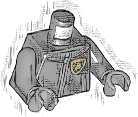 Torso Racing Suit, Zipper and Lamborghini Logo Pattern / Black Arms / Dark Bluish Gray Hands