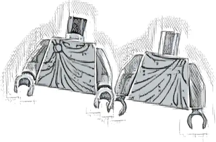 Torso Statue Robe with Dark Bluish Gray Gather Lines, Wrinkles, and Clasp at Right Shoulder Pattern / Light Bluish Gray Arms / Light Bluish Gray Hands