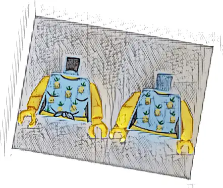 Torso Female Knotted Shirt with Pineapples, Yellow Neck and Stomach Pattern / Yellow Arms / Yellow Hands