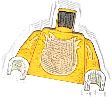 Torso Fox Chest with White Hair Pattern / Bright Light Orange Arms / White Hands