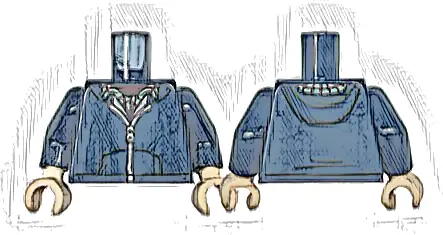 Torso Hoodie with Pockets and Silver Zipper over Sand Green Plaid Shirt and Dark Red Undershirt Pattern / Dark Blue Arms / Light Nougat Hands