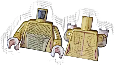 Torso Robe Open Female over Gold Dress with Mesh Top and Metallic Pink Seams Pattern / Pearl Gold Arms / Light Nougat Hands