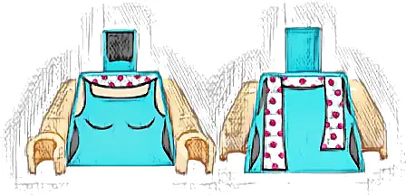 Torso Female Halter Top, White Scarf with Magenta Polka Dots, Light Nougat Neck and Shoulders Pattern / Light Nougat Arms / Light Nougat Hands