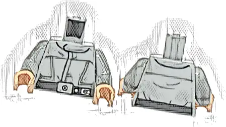 Torso SW Imperial Crew Uniform Jumpsuit with Straight Black Belt with Silver Buckle and Dot Pattern / Light Bluish Gray Arms / Light Nougat Hands