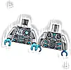 Część LEGO® 973pb5951c01 Tułów srebrny tors i ciemnosrebrny brzuch z płytami pancerza, białe oznaczenia, średnioazjatycki kryształ, przewody i wykończenie, wzór / płaskosrebrne ramiona / średnioazjatyckie dłonie