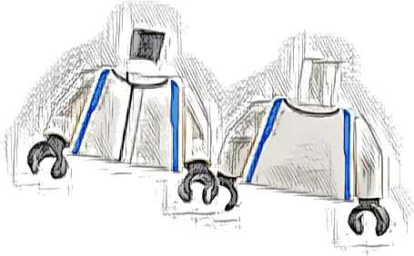 Torso Racing Suit with Blue Sides Pattern / White Arms / Black Hands