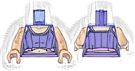 Torso Female Cropped Tank Top with Dark Pink Layers, Medium Tan Skin and Stomach with Collar Bones and Navel Pattern / Medium Tan Arms / Medium Tan Hands