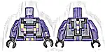 Część LEGO® 973pb6198c01 Tułów Pikselowy Ciemnosrebrny, Czarny, Jasnożółty i Średni Lawendowy Pancerz / Ciemnofioletowe Ramiona / Czarne Dłonie