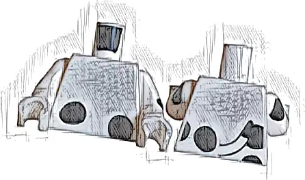 Torso with Black Dalmatian Spots and Tail Pattern / White Arms with Black Dalmatian Spots / White Hands