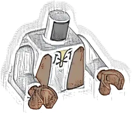 Torso Reddish Brown Leather Vest Open, Shirt with Black Laces, Tan Undershirt, Silver Buckle on Back Pattern / White Arms / Reddish Brown Hands