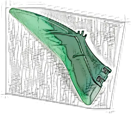 Dinosaur Wing Pteranodon - Left with Marbled Sand Green Edge Pattern