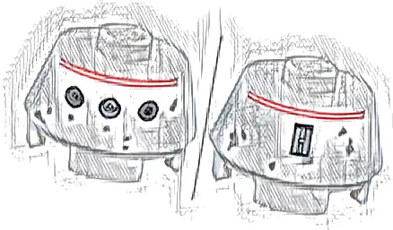 Część LEGO® 98100pb18 Stożek 2 x 2 ścięty z SW droidem astromechanicznym R5-D4, gładka góra, wzór