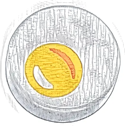 Tile, Round 1 x 1 with Egg Yolk Pattern