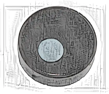 Tile, Round 1 x 1 with Small White Circle / Eye Pupil Offset Pattern