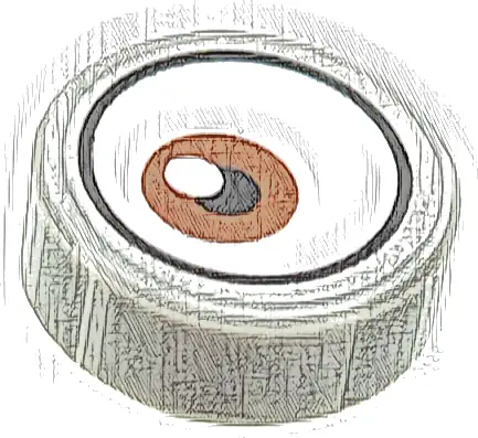 Tile, Round 1 x 1 with White Eye with Off-Center Reddish Brown Iris Pattern 1