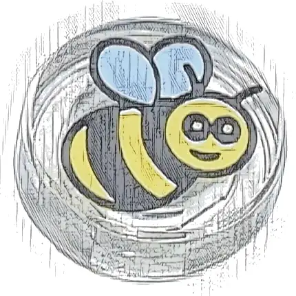 Tile, Round 1 x 1 with Black and Yellow Bee Pattern