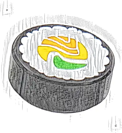 Tile, Round 1 x 1 with Sushi Roll Pattern