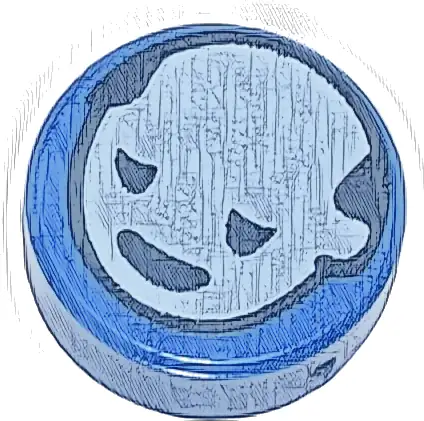 Tile, Round 1 x 1 with White Head with Dark Blue Eyes and Mouth Pattern