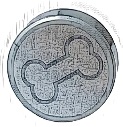 Tile, Round 1 x 1 with Dark Bluish Gray Outlined Bone on Metallic Silver Background Pattern