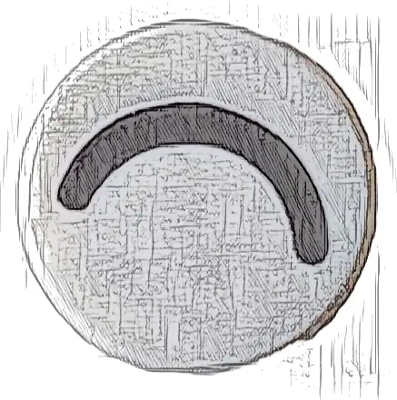 Tile, Round 1 x 1 with Black Eye Closed (Thin Curved Line) Pattern