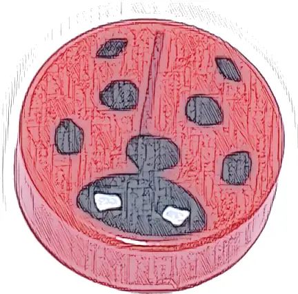 Tile, Round 1 x 1 with Ladybug, Small White Eyes Pattern