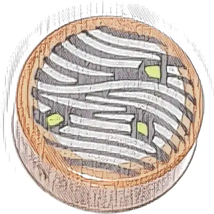 Tile, Round 1 x 1 with Ramen Noodles Pattern