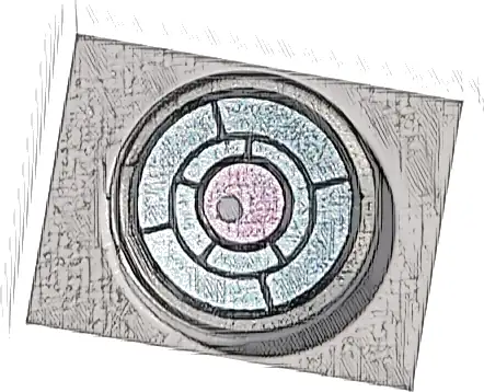 Tile, Round 1 x 1 with Black, Dark Bluish Gray and Metallic Light Blue X-Ray Goggles with Metallic Pink Eye and White Glint Pattern