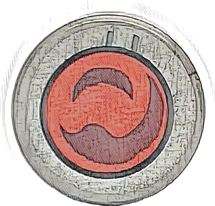 Tile, Round 1 x 1 with Dark Red and Red Goggle Lens with Black Circle and Silver Border Pattern